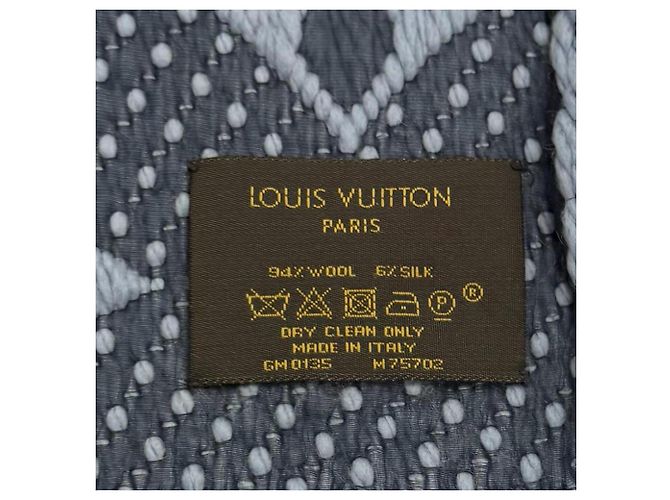 Stola Louis Vuitton in misto lana e seta azzurro chiaro Blu chiaro - vista 6