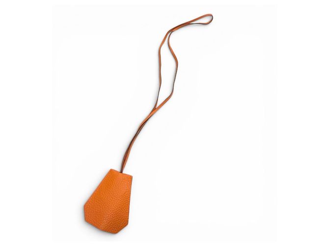 Hermès Collana Clochette in pelle vintage Hermes Arancione - vista 4
