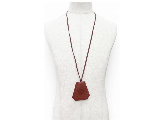 Colgante Hermès de piel roja - vista 4