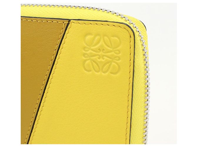 Carteira dobrável Loewe em couro amarelo - vista 6
