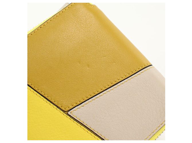 Carteira dobrável Loewe em couro amarelo - vista 7