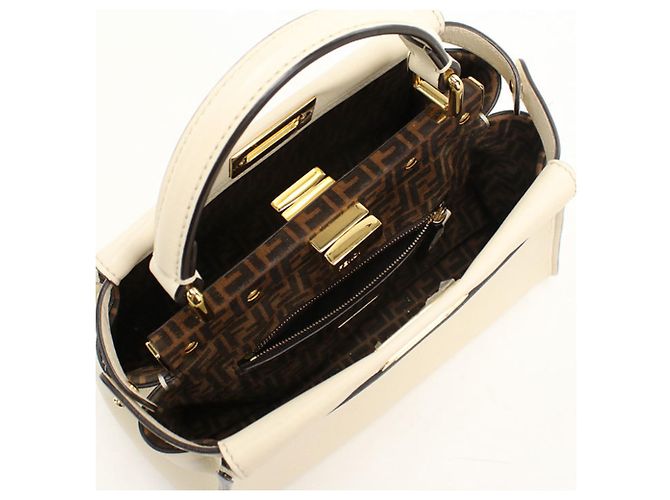 Borsa Fendi 2WAY Peekaboo Bianco - vista 3