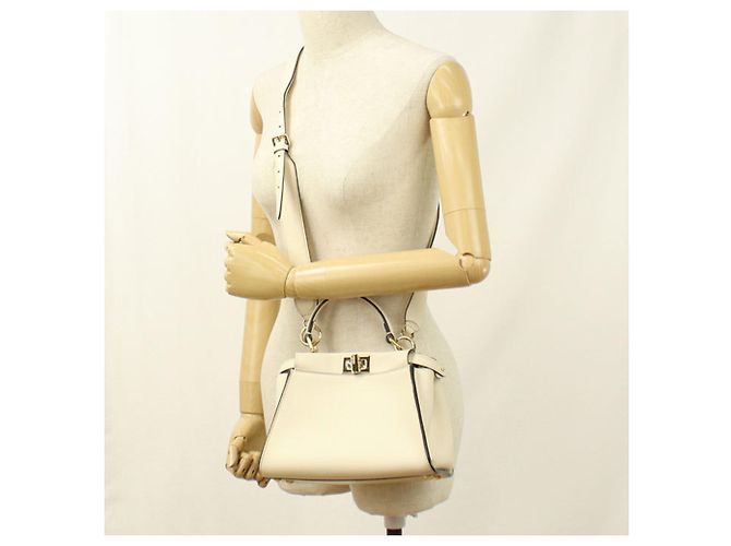 Borsa Fendi 2WAY Peekaboo Bianco - vista 8