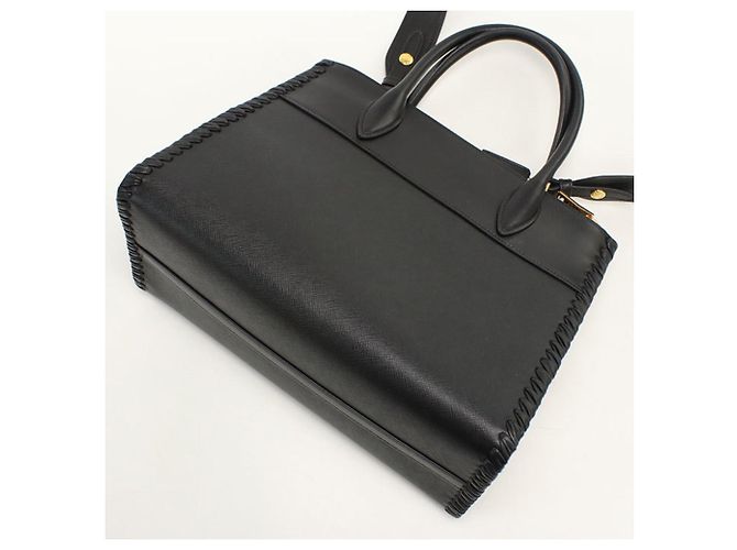 Borsa Tote 2-Way in pelle Saffiano nera Prada Nero - vista 2