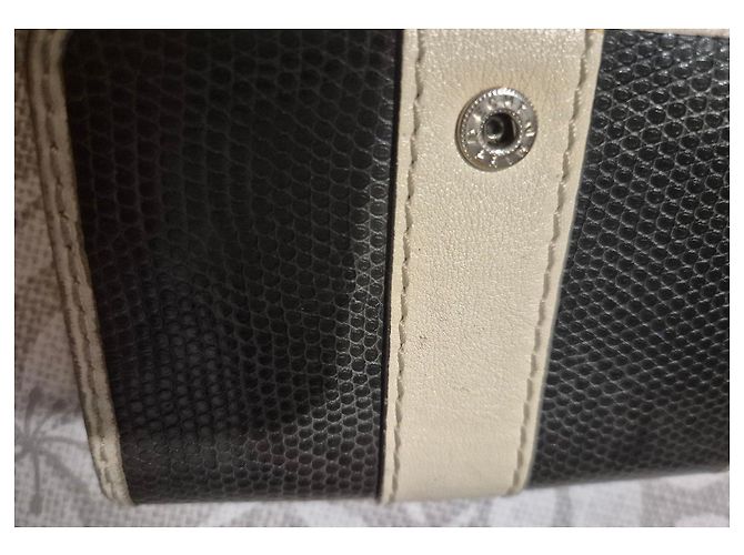 Lancel Tarjetero de Cuero Negro/Beige con Anillo Firma - vista 4