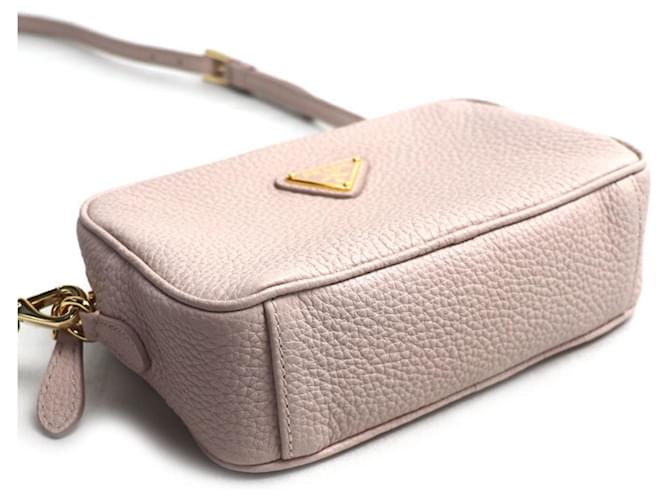 Mini borsa a tracolla in pelle Prada Beige - vista 3