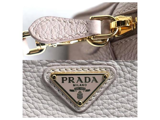 Mini borsa a tracolla in pelle Prada Beige - vista 5
