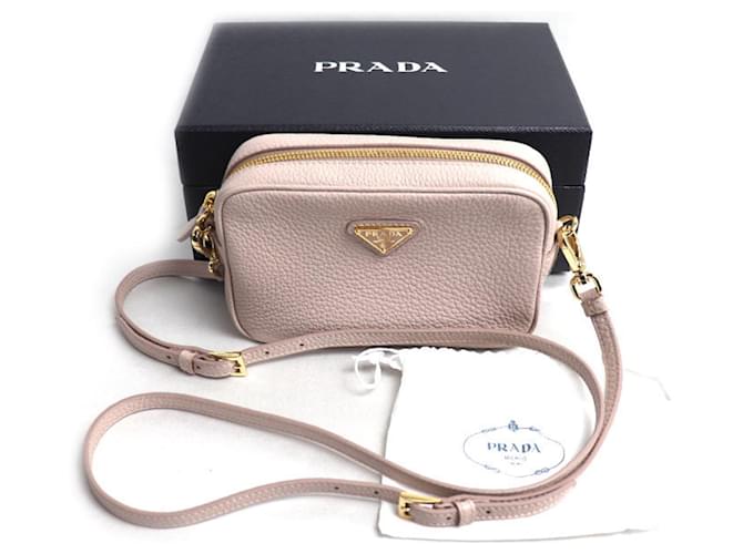 Mini borsa a tracolla in pelle Prada Beige - vista 6
