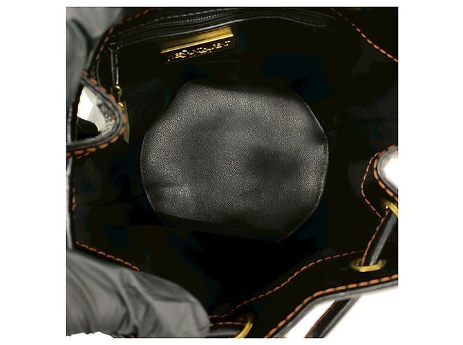Borsa a tracolla in pelle con coulisse Yves Saint Laurent Nero Arancione - vista 9