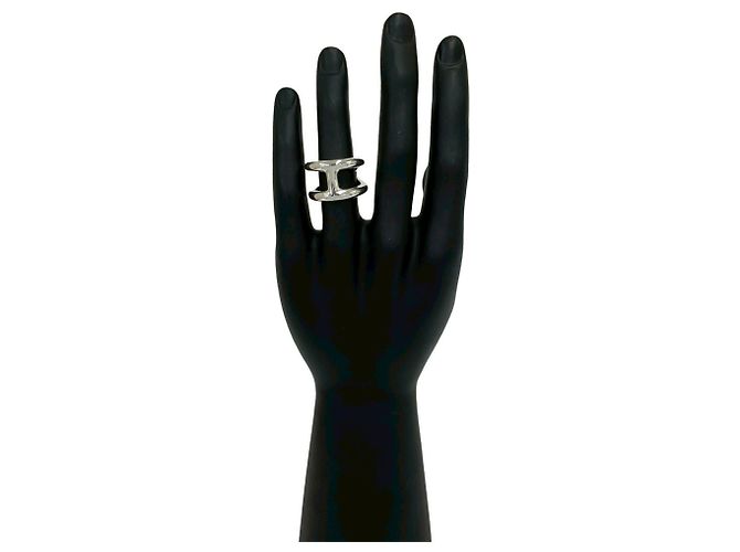 Hermès HERMES Osmos GM Sterling Silver 925 Band Ring Silvery - view 2