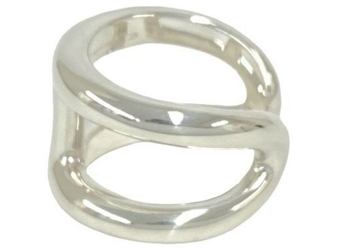 Hermès HERMES Osmos GM Sterling Silver 925 Band Ring Silvery - view 4