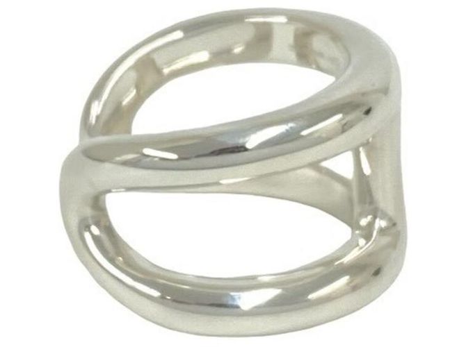 Hermès HERMES Osmos GM Sterling Silver 925 Band Ring Silvery - view 5