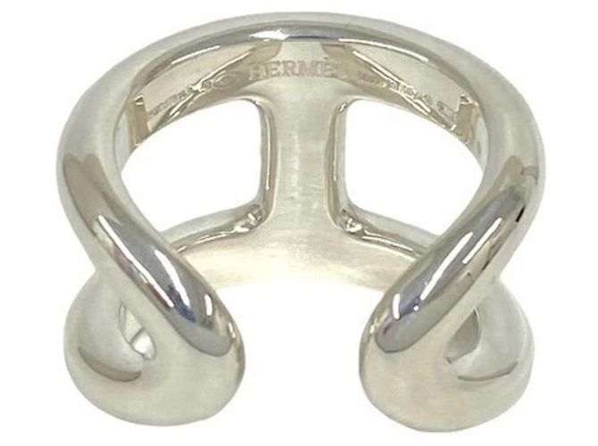 Hermès HERMES Osmos GM Sterling Silver 925 Band Ring Silvery - view 6