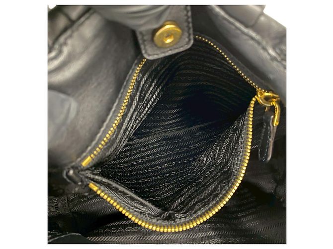 Ribbon Borsa Boston in pelle nera Prada Nero - vista 10