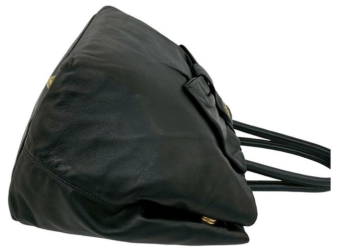 Ribbon Borsa Boston in pelle nera Prada Nero - vista 6