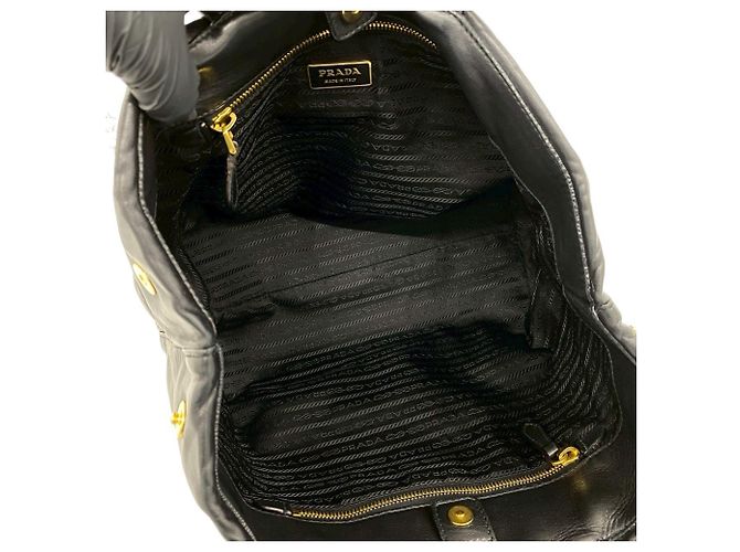 Ribbon Borsa Boston in pelle nera Prada Nero - vista 9