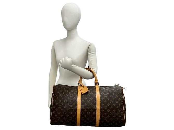 Louis Vuitton Vintage Keepall 50 Monogram Leather Boston Bag Marrone - vista 2
