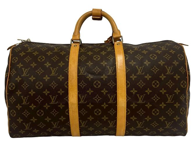 Louis Vuitton Vintage Keepall 50 Monogram Leather Boston Bag Marrone - vista 3