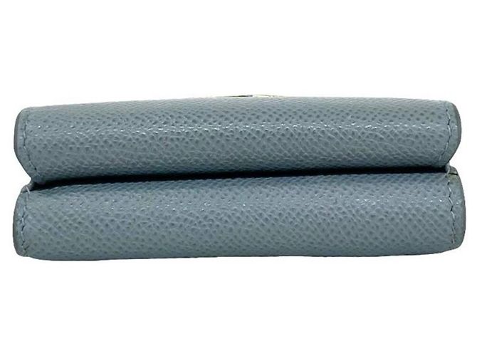 Christian Dior 30 Montaigne CD Logo Leather Tri-fold Wallet Blue - view 3