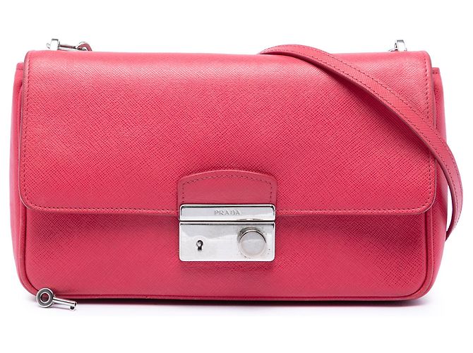 Borsa a tracolla Prada Pink Saffiano Sound Lock Rosa - vista 6