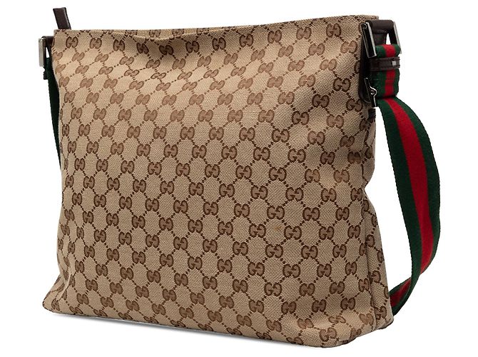 Gucci Beige GG Canvas Web Crossbody - Ansicht 2