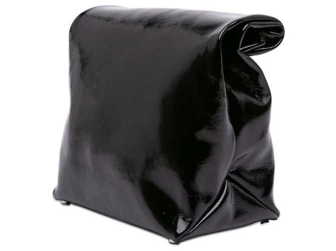 Clutch Lunch Bag in vernice nera con logo Alexander Wang Nero - vista 2
