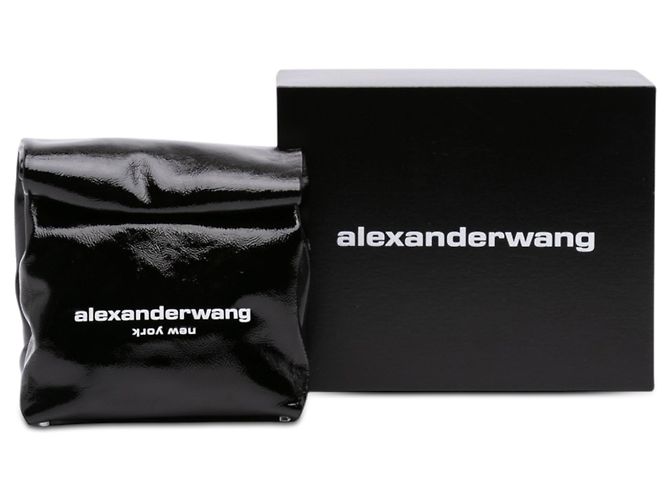 Clutch Lunch Bag in vernice nera con logo Alexander Wang Nero - vista 7