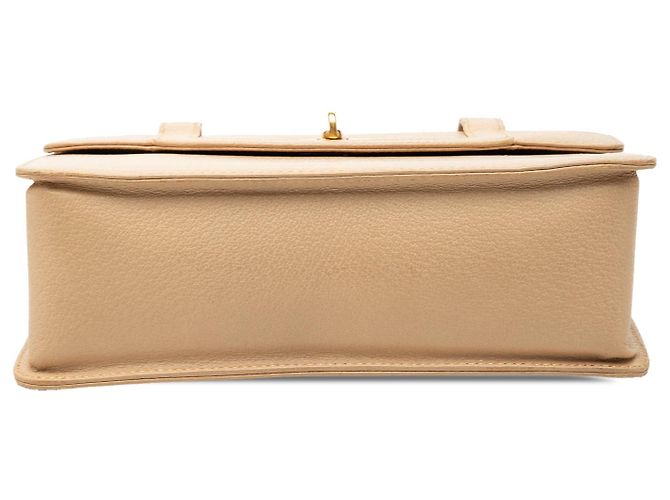 Bolsa Gucci de couro de bezerro bege com alça superior Turnlock Bamboo - vista 3