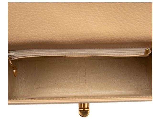 Bolsa Gucci de couro de bezerro bege com alça superior Turnlock Bamboo - vista 4