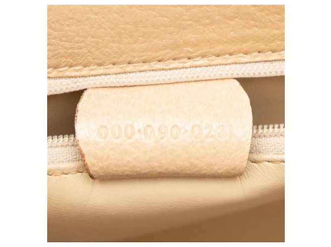Bolsa Gucci de couro de bezerro bege com alça superior Turnlock Bamboo - vista 6