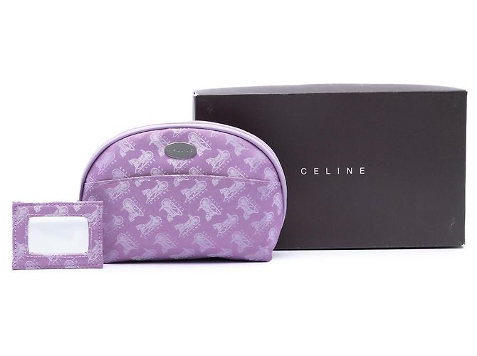 Céline Neceser de cosméticos Celine en lona con estampado Purple Carriage Púrpura - vista 6
