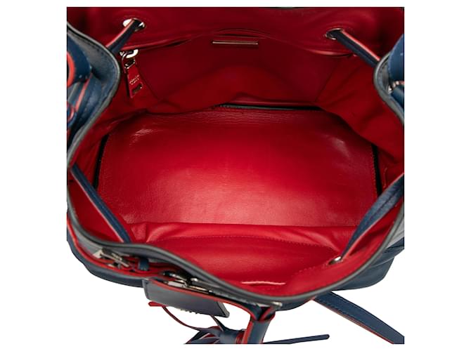 Borsa a secchiello Prada Blue Soft Calf Tassel Convertible Drawstring Blu navy - vista 4