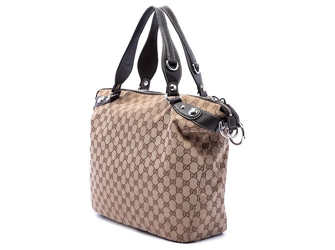 Borsa Gucci Beige GG Canvas Icon Bit - vista 2