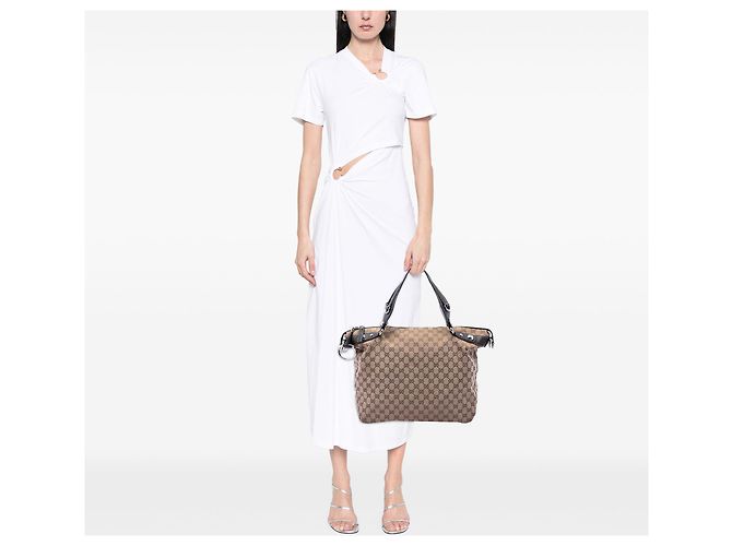 Borsa Gucci Beige GG Canvas Icon Bit - vista 6
