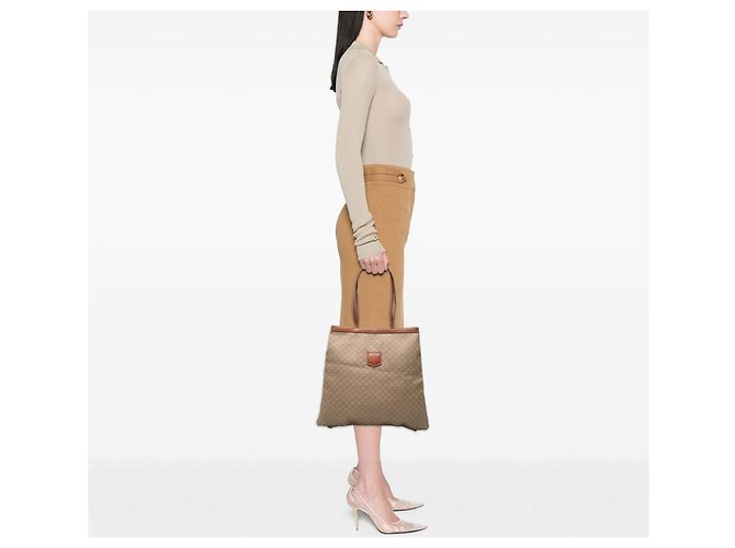 Céline Celine Tote aus beschichtetem Canvas Beige Macadam - Ansicht 7