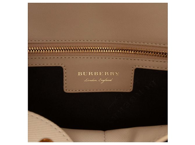 Borsa Burberry Brown Medium Tricolor Trench in pelle di vitello DK88 - vista 5