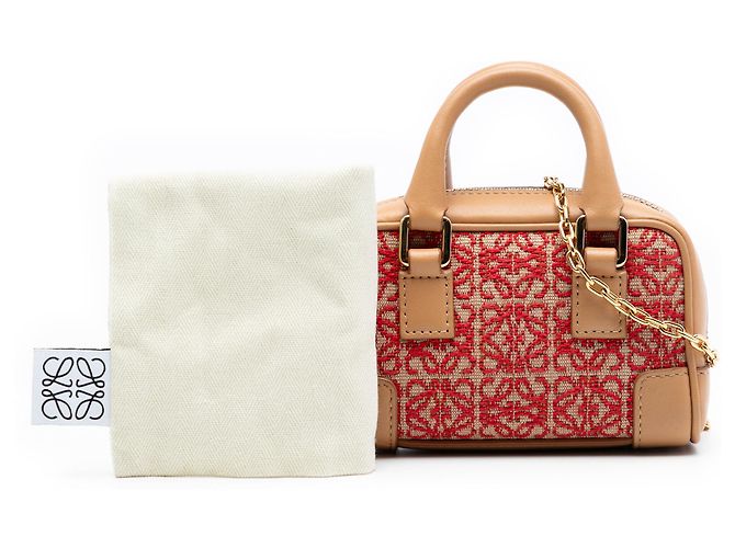 LOEWE Bolso Nano Canvas Amazona Marrón Castaño - vista 8