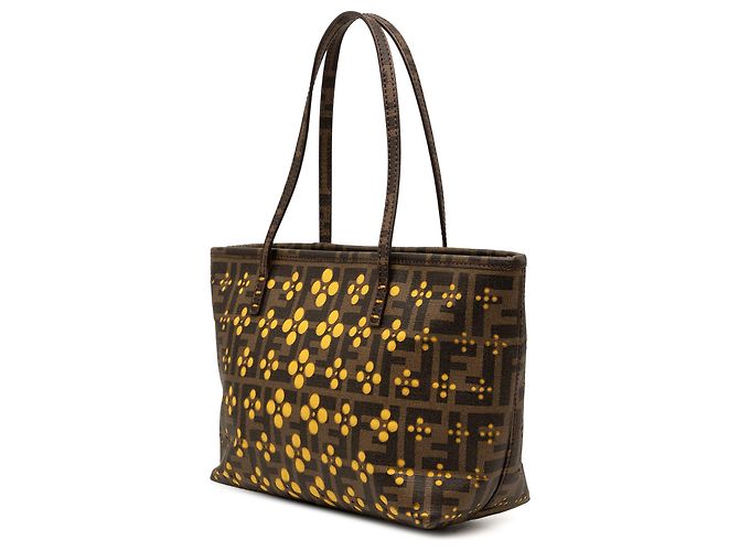 Fendi Brown Small Perforated Zucca Spalmati Roll Tote - Ansicht 2