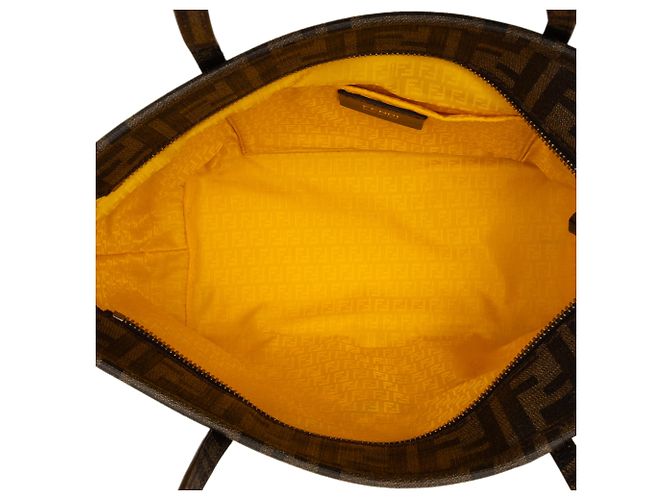 Fendi Brown Small Perforated Zucca Spalmati Roll Tote - Ansicht 4