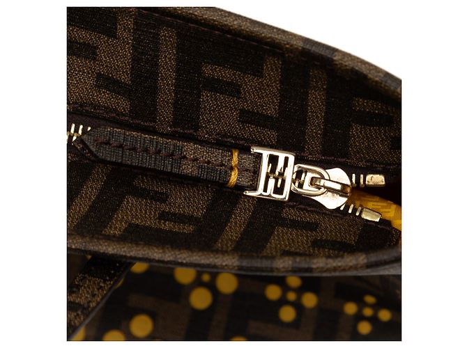 Fendi Brown Small Perforated Zucca Spalmati Roll Tote - Ansicht 7