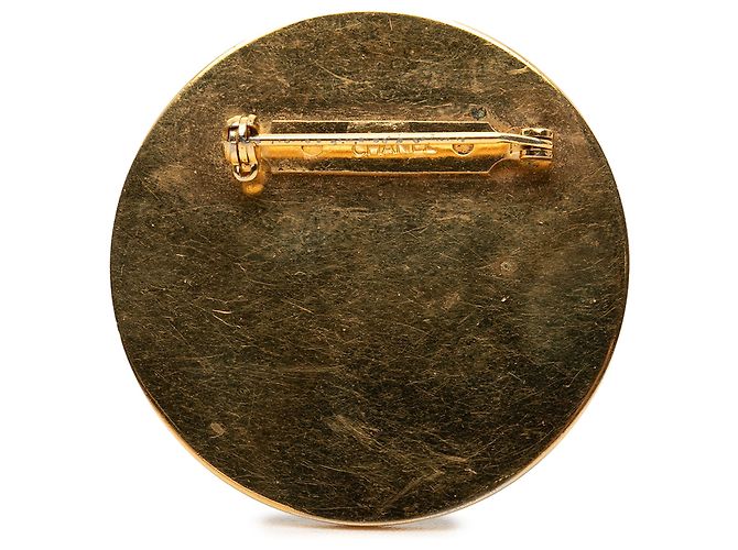 Spilla Chanel Gold CC Placcata Oro Smalto 31 Rue Cambon D'oro - vista 2