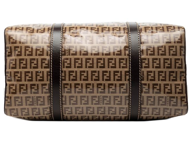 Borsa Boston Fendi Zucchino Marrone Crystal - vista 3