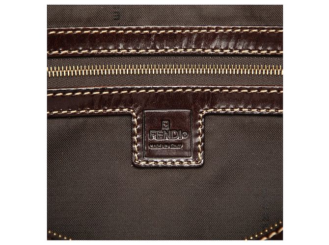 Borsa Boston Fendi Zucchino Marrone Crystal - vista 5