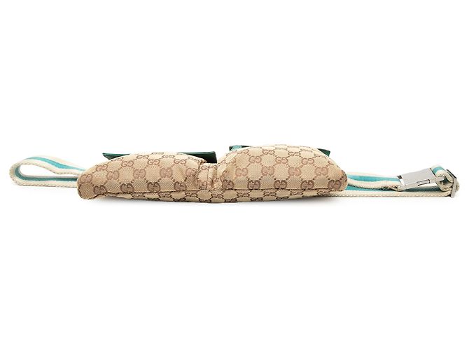 Sac banane Gucci Beige GG Canvas Web Double Pocket - vue 3