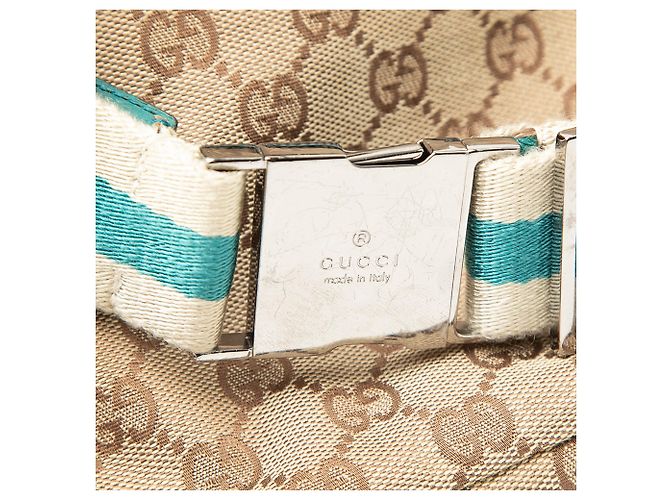 Sac banane Gucci Beige GG Canvas Web Double Pocket - vue 7