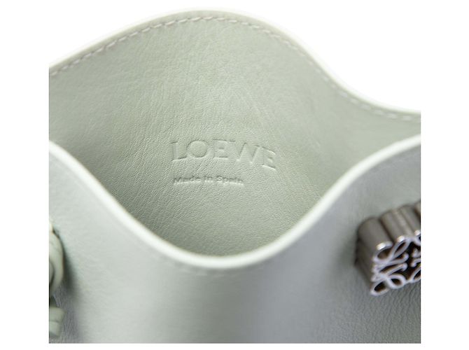Borsa a tracolla LOEWE Dice Pocket in pelle di vitello bianca Bianco - vista 5