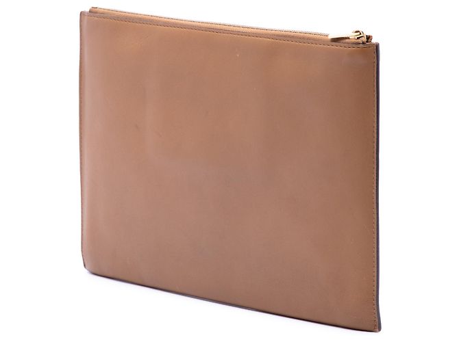 Céline Clutch a bustina con zip in pelle tricolore marrone Celine - vista 2