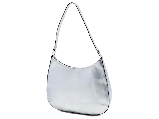 Prada Silver Spazzolato Cleo Schultertasche Silber - Ansicht 2