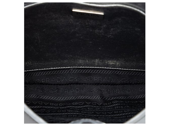 Prada Silver Spazzolato Cleo Schultertasche Silber - Ansicht 4