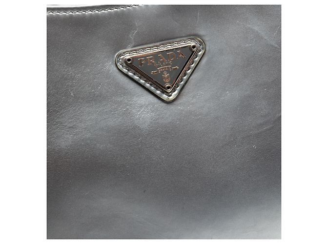 Prada Silver Spazzolato Cleo Schultertasche Silber - Ansicht 5